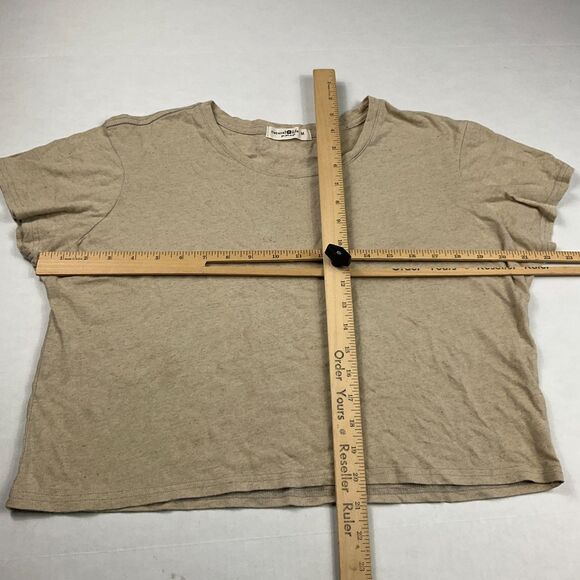 Natural Life Linen T-Shirt Heathered Beige Earthy Short Sleeve Breathable Tee M - Picture 5 of 10